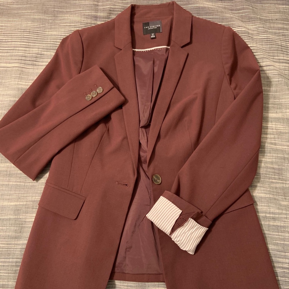 Wine color suit jacket